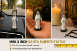 Mini Santa Muerte Statue white 3.5 Inches