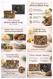 100% Natural African Black Soap – Deep Cleansing Bar Made in Ghana