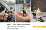 Mini San Judas Tadeo Statue – 3 Inch Devotional Altar Figure