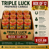 Triple Luck Prepared Candle – Spiritual Candle for Good Luck, Prosperity, Money & Success