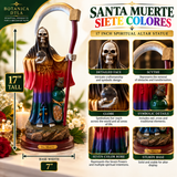 anta Muerte 7 Color Statue 17" Inch – Seven Powers / 7 Potencias Spiritual Altar Figure