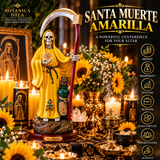 Santa Muerte Yellow Statue 17' Inch – La Santa Muerte Amarilla Spiritual Altar Figure for Money, Prosperity & Success