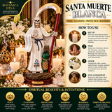 Santa Muerte White Statue 17' Inch – La Santa Muerte Blanca Spiritual Altar Figure for Peace, Cleansing & Protection