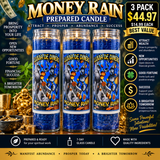 Money Rain Prepared Candle – Money Drawing Spiritual Candle for Prosperity, Abundance & Success
