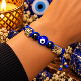 Evil Eye Protection Bracelet with Animal Charms