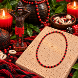 Elegua Red & Black Necklace 18 Inch – Elegguá Orisha Spiritual Beaded Jewelry