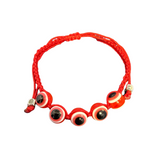 Red Evil Eye Protection Bracelet – Adjustable Red String Mal de Ojo Bracelet with 5 Evil Eye Beads