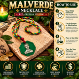 Jesús Malverde Necklace | Red Green Yellow Braided Cord