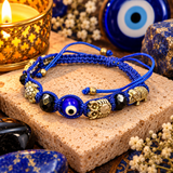 Evil Eye Protection Bracelet with Animal Charms