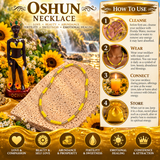 Oshun Yellow & Gold Necklace – Ochun Orisha Spiritual Beaded Jewelry for Love & Prosperity