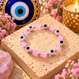Pink Evil Eye Protection Bracelet – Mal de Ojo Beaded Bracelet for Love, Good Luck & Positive Energy