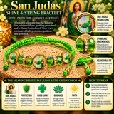 San Judas Tadeo Green Beaded Bracelet