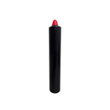 RED TIP BLACK  PILLAR CANDLE LARGE 9" INCH