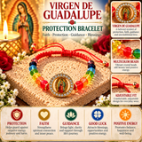 Virgen de Guadalupe Protection Bracelet – Multicolor Beaded Adjustable Religious Bracelet
