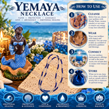 Yemaya Blue & Clear 18 Inch Necklace – Orisha Spiritual Beaded Jewelry for Protection, Love & Guidance