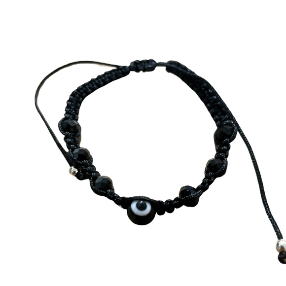 Protection Bracelet Against Evil Eye Black on Black (Adult Size)