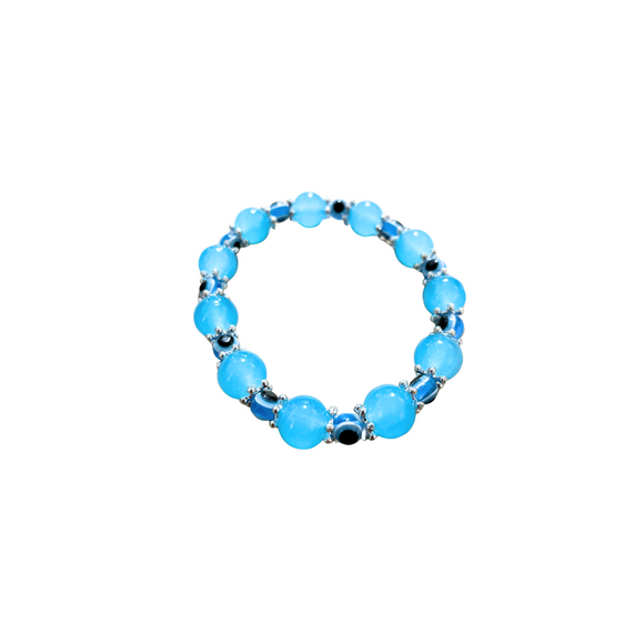 Protection Bracelet Against Evil Eye Sky Blue (Adult Size)