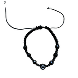 Protection Bracelet Against Evil Eye Black on Black (Adult Size)