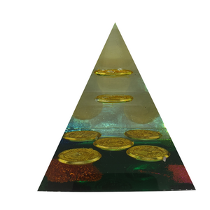 GOLDEN COINS PYRAMID ORNAMENT