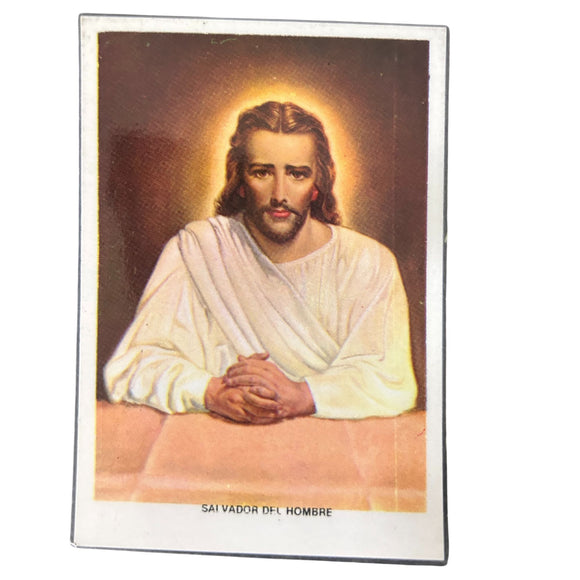 Salvador Del Hombre Prayer Card (Vintage)