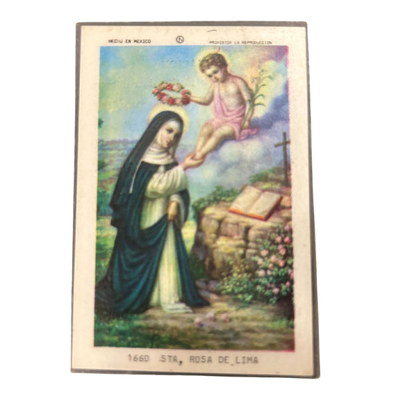 Sta Rosa de Lima Prayer Card (Vintage)