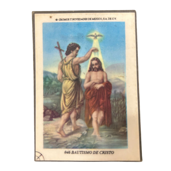 Bautismo de Cristo Prayer Card (Vintage)