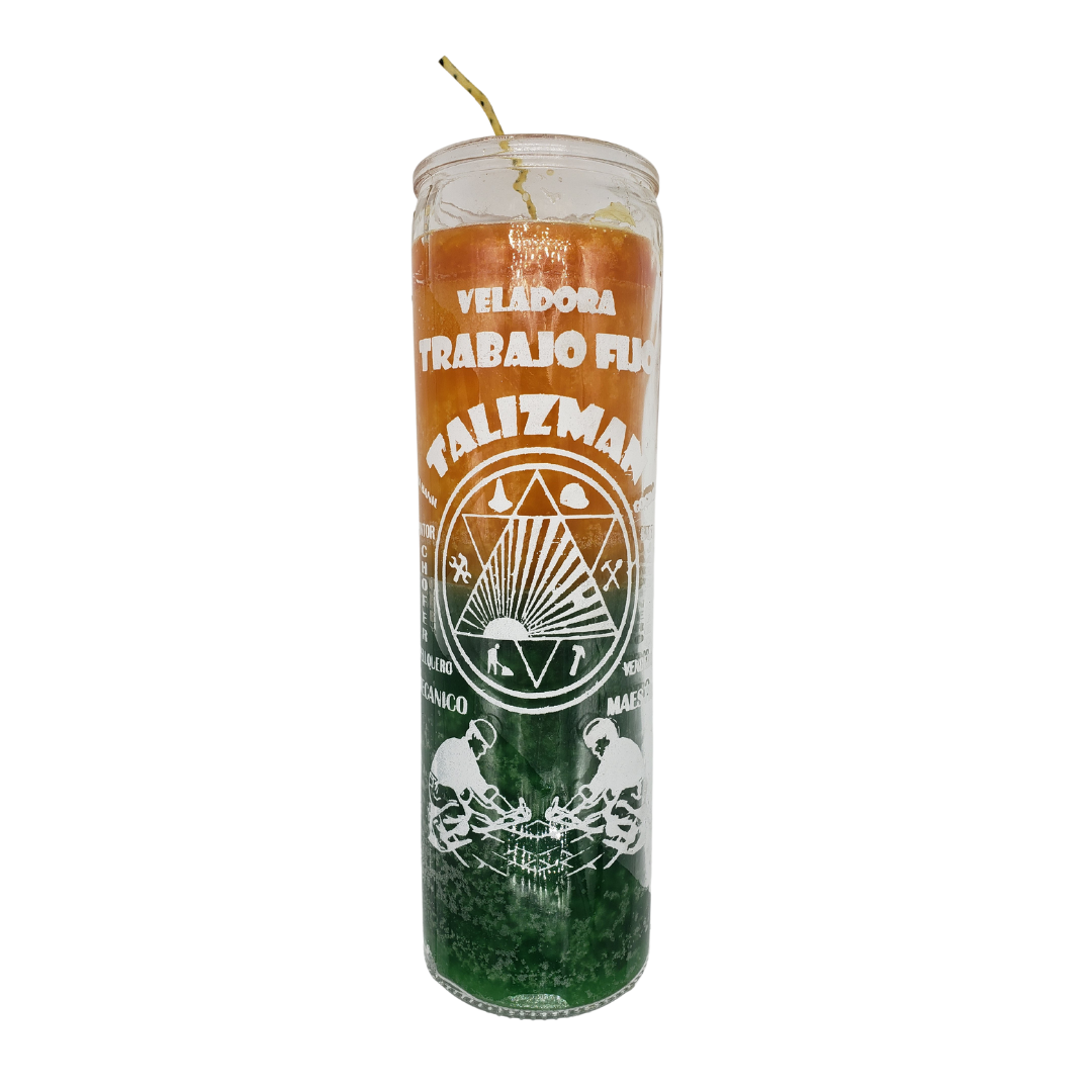 Steady Work Talisman Ritual Candle / Trabajo Fijo Talisman Veladora