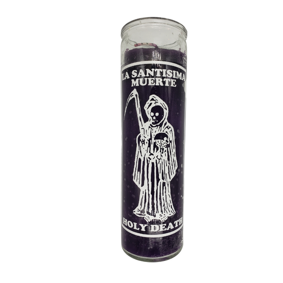 La Santisima Muerte Veladora Morada / Holy Death Purple Candle