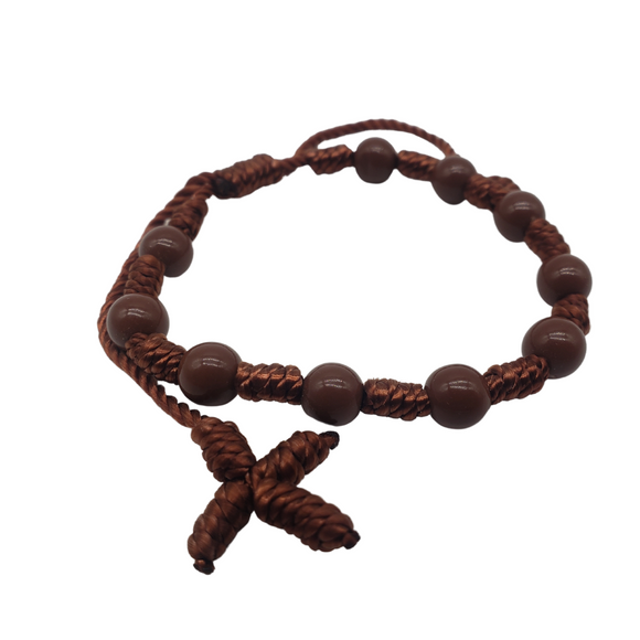 Cross protection bracelet brown (Adult Size)