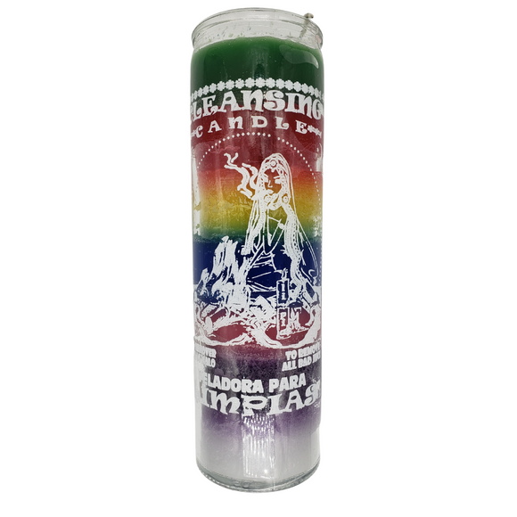 Cleansing Ritual Candle 7 Colors / Veladora de Limpias 7 Colores