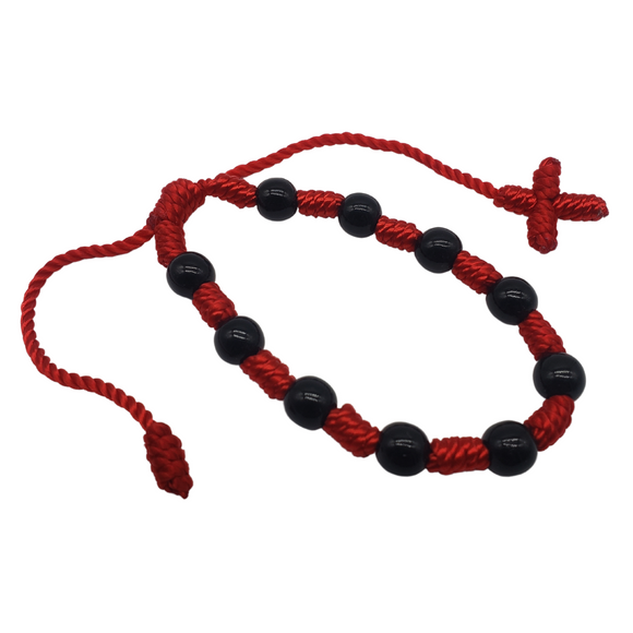 Cross protection bracelet red & black (Adult Size)