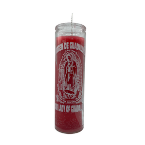 Virgen De Guadalupe Red Candle