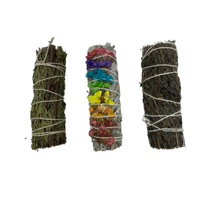 3-Pack Smudge Sticks: 7 Chakras, Mugwort, & Cedar