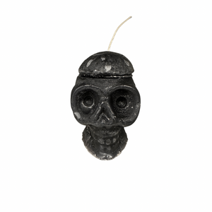Black Open top Skull candle with figures